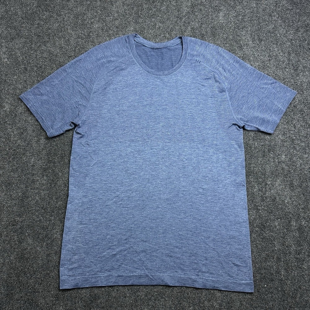 Lululemon Shirt Mens M Onyx Blue Metal Vent Tech Short Sleeve Performance Gym